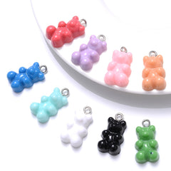 10pcs 10x20mm Bear Charms Acrylic Pendant Jewelry Making Supplies