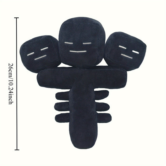 Pixel Style Plush Toy Doll Soft Material Filled, Three Headed Cartoon