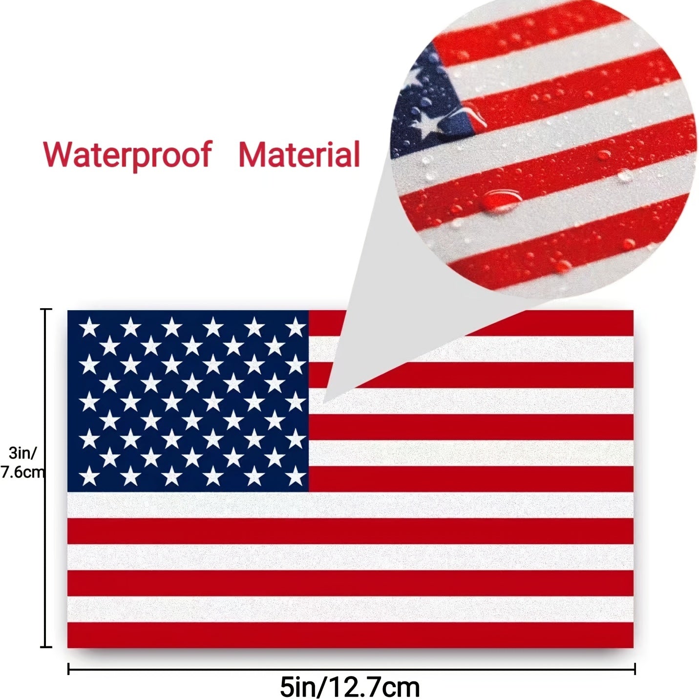 5X3 Inch American Flag Decal Patriotic Stars Self-adhesive Waterproof
