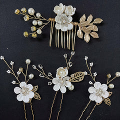 4 Pack Romantic Floral Hair Accessories Bridal Wedding Comb Set