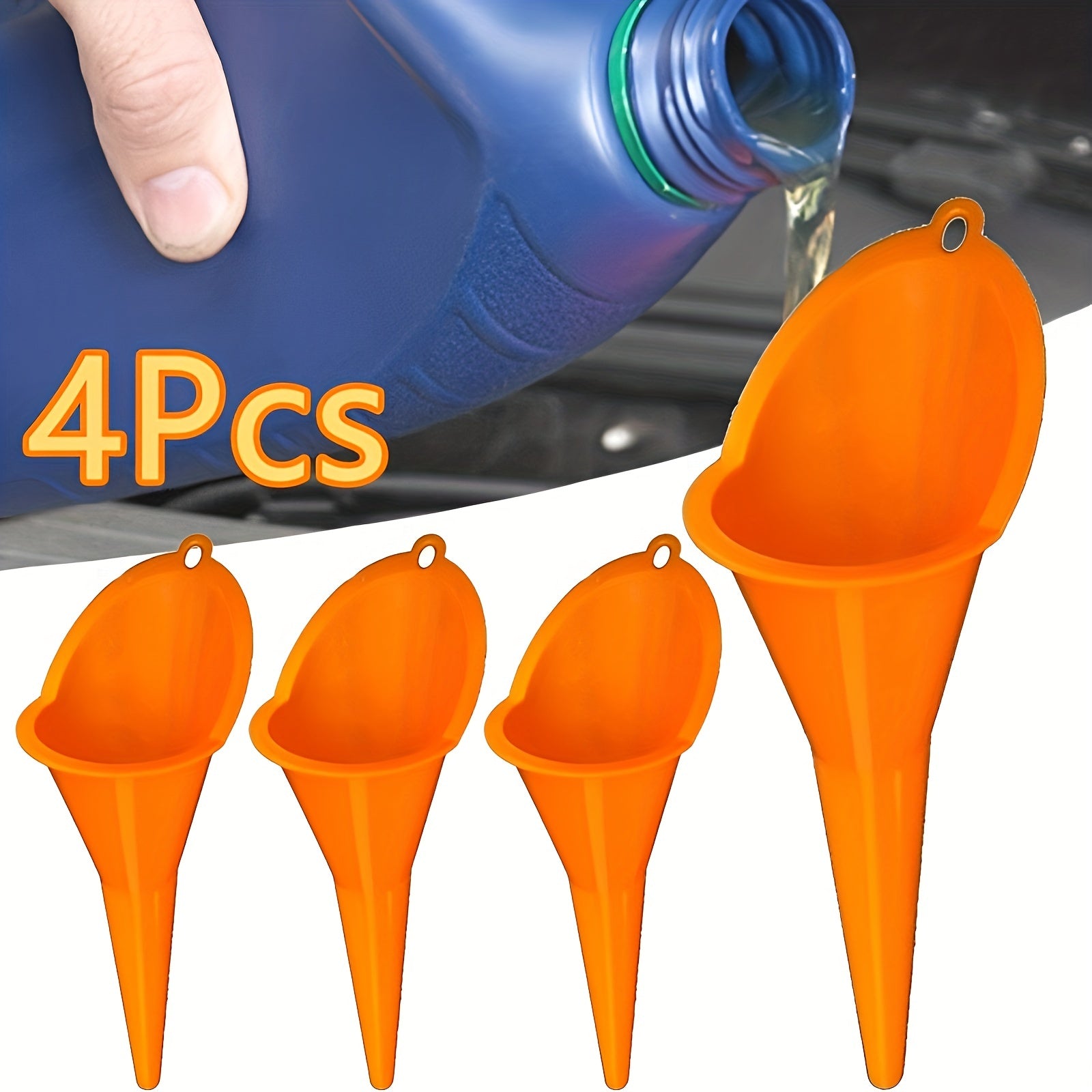 4Pcs Long Neck Funnel Car Gasoline Filling Tools Plastic Splash-proof