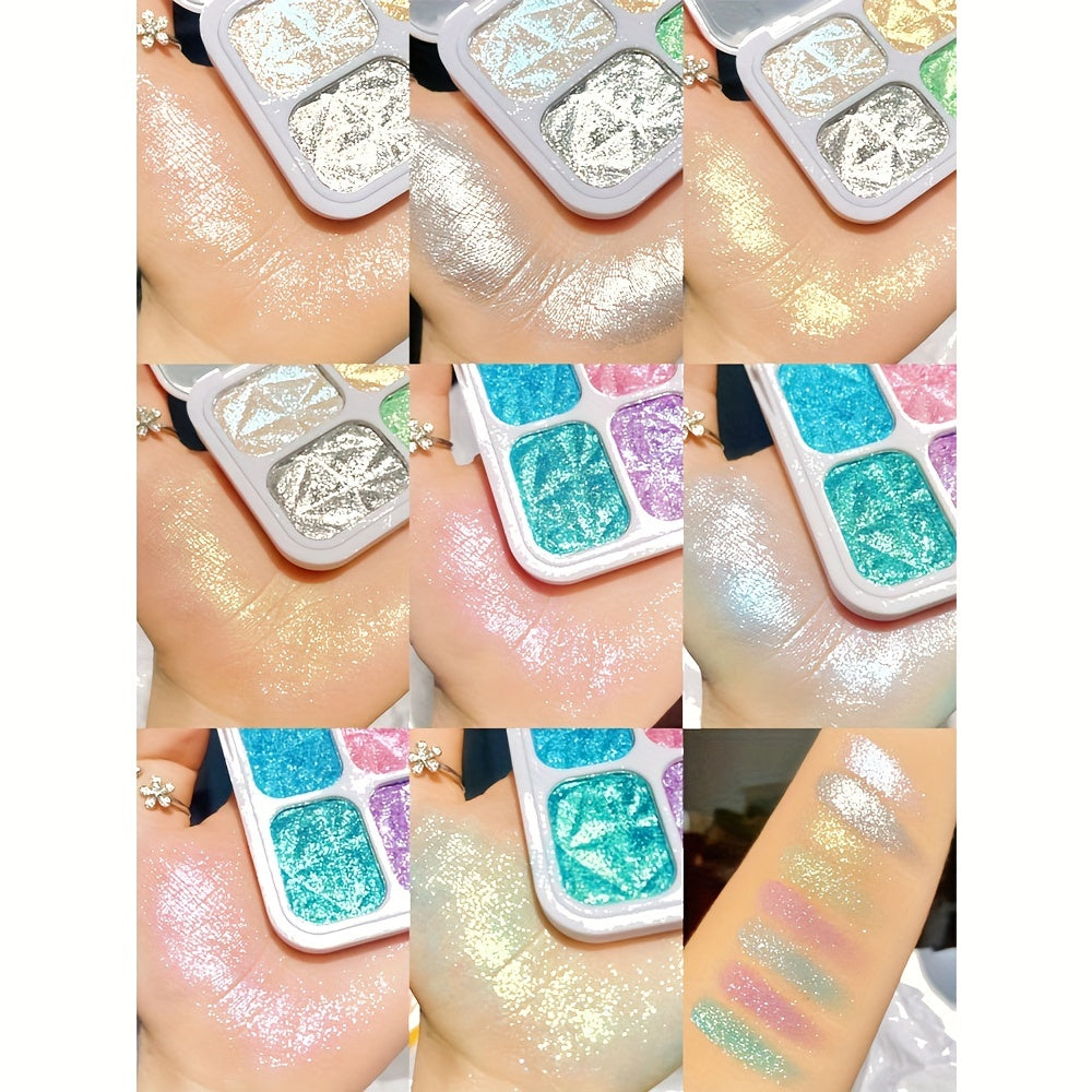 Chameleon Highlighter Palette Eyeshadow Pigment Shimmer Glitter