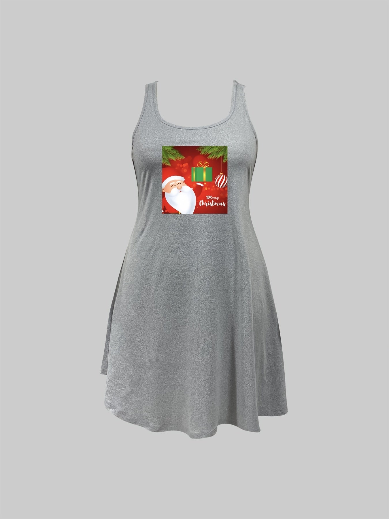  Christmas Nightdress Women's Santa Claus Print Round Neck Sleep Dress