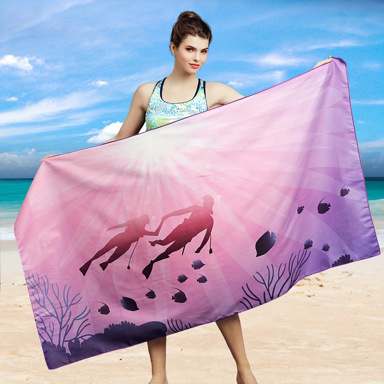 Turbo Microfiber Beach Towel Quick Drying Sand Proof Swim Towel