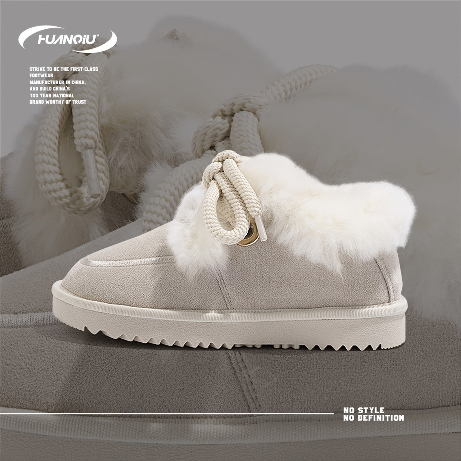 HUANQIU Women's Winter Snow Boots Fleece Lined Lace up Comfortable