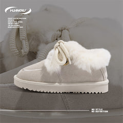 HUANQIU Women's Winter Snow Boots Fleece Lined Lace up Comfortable