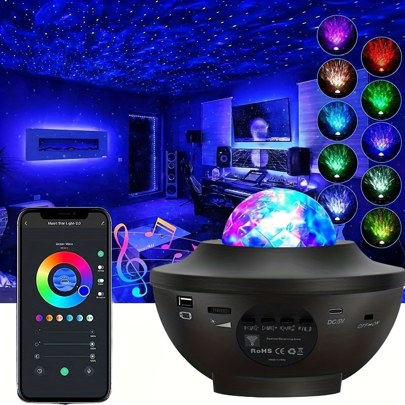 4 in 1 Galaxy Projector Light with Music Speakers