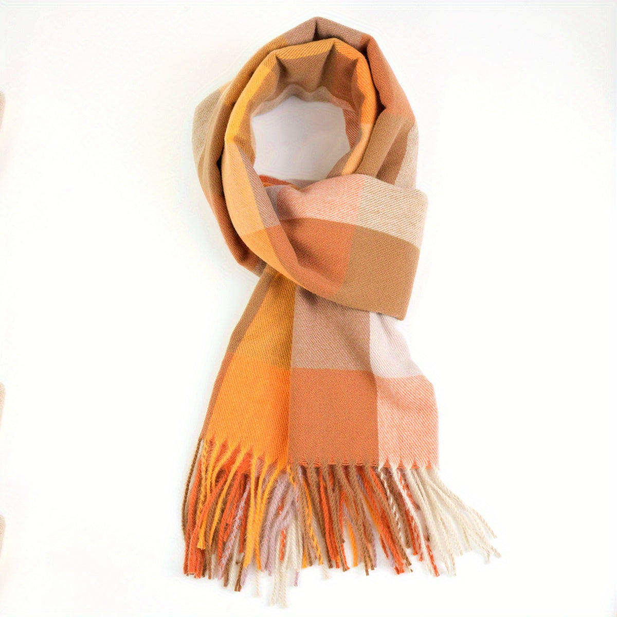 Cashmere Scarf Plaid Warm Shawl Long Casual Fringed Wrap Winter Scarf