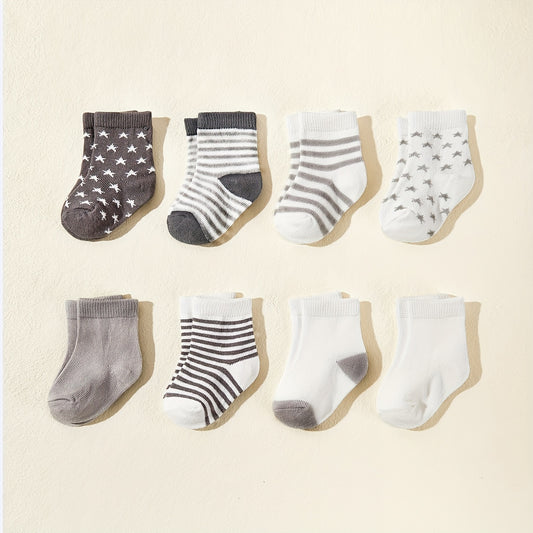 Striped Star Knit Socks Soft Comfortable Breathable Boys Girls Accessories