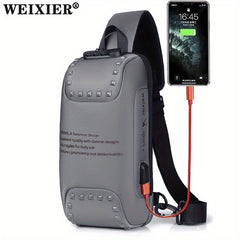 Anti-theft Chest Bag with Combination Lock, USB Fast Charging