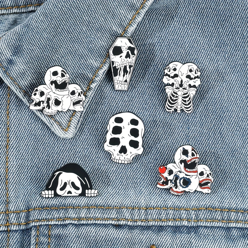 Y2K Skull Enamel Pin for Boys