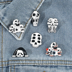 Y2K Skull Enamel Pin for Boys