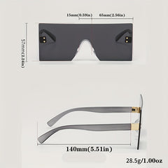 Square Oversized Sunglasses UV400 Sun Shades for Vacation
