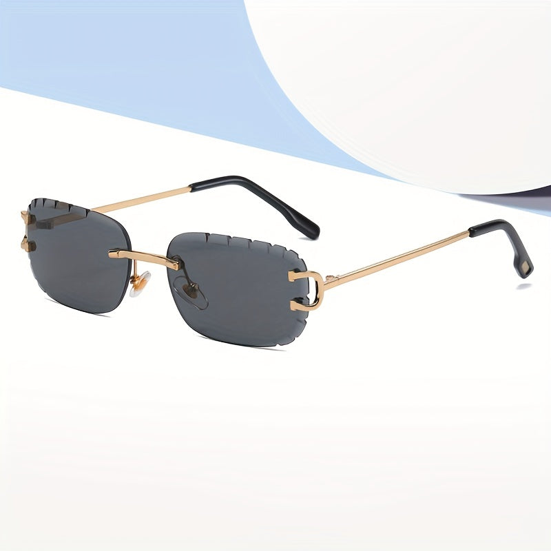 Rimless Oval Men's Sunglasses UV Protection For Travelling