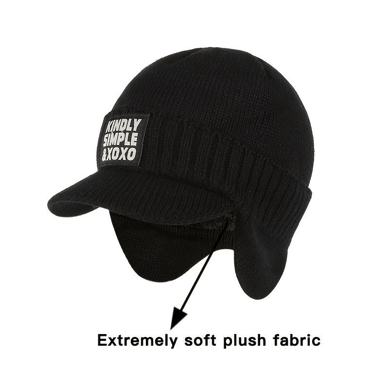 Winter Ear Cap Set With Velvet And Insulation