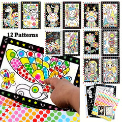 24pcs Fun Puzzle Dot Stickers Set for Children's Art & Craft Kit