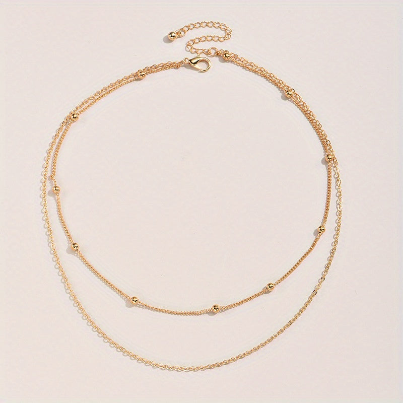 Double Layers Chain Necklace Clavicle Chain Set