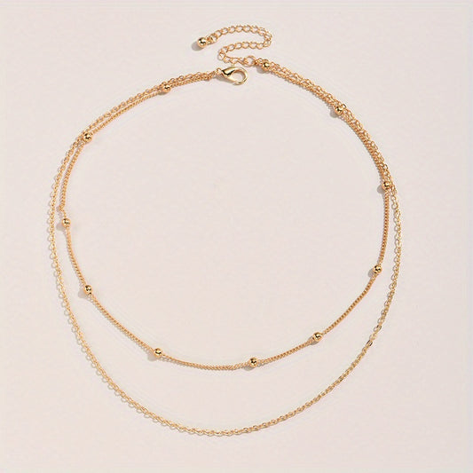 Double Layers Chain Necklace Clavicle Chain Set