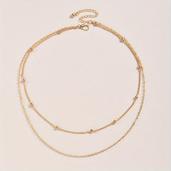 Double Layers Chain Necklace Clavicle Chain Set