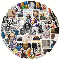 50pcs Shakespeare Portrait Graffiti Stickers Laptop Suitcases Water