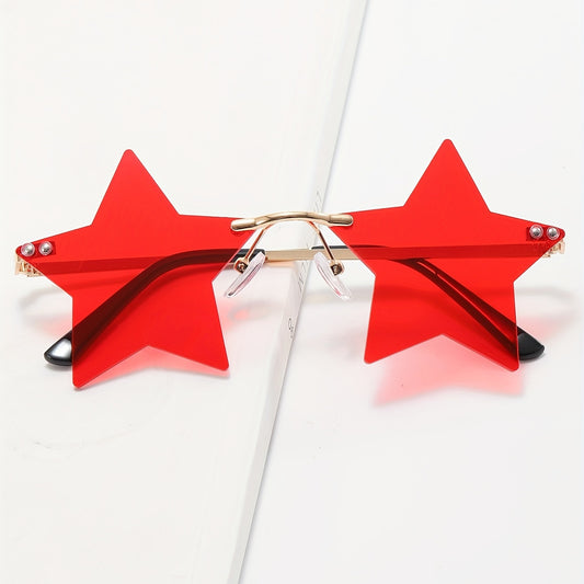 Men's Star Rimless Sunglasses for Street Photography Holiday Party