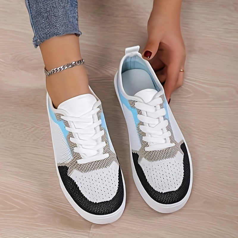 Women's Lace-up Skate Shoes Low Sneakers Comfort Lightweight Flats
