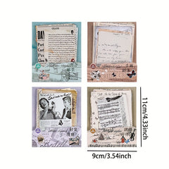 Vintage English Letters Newspaper Washi Stickers Pack - 24 Sheets