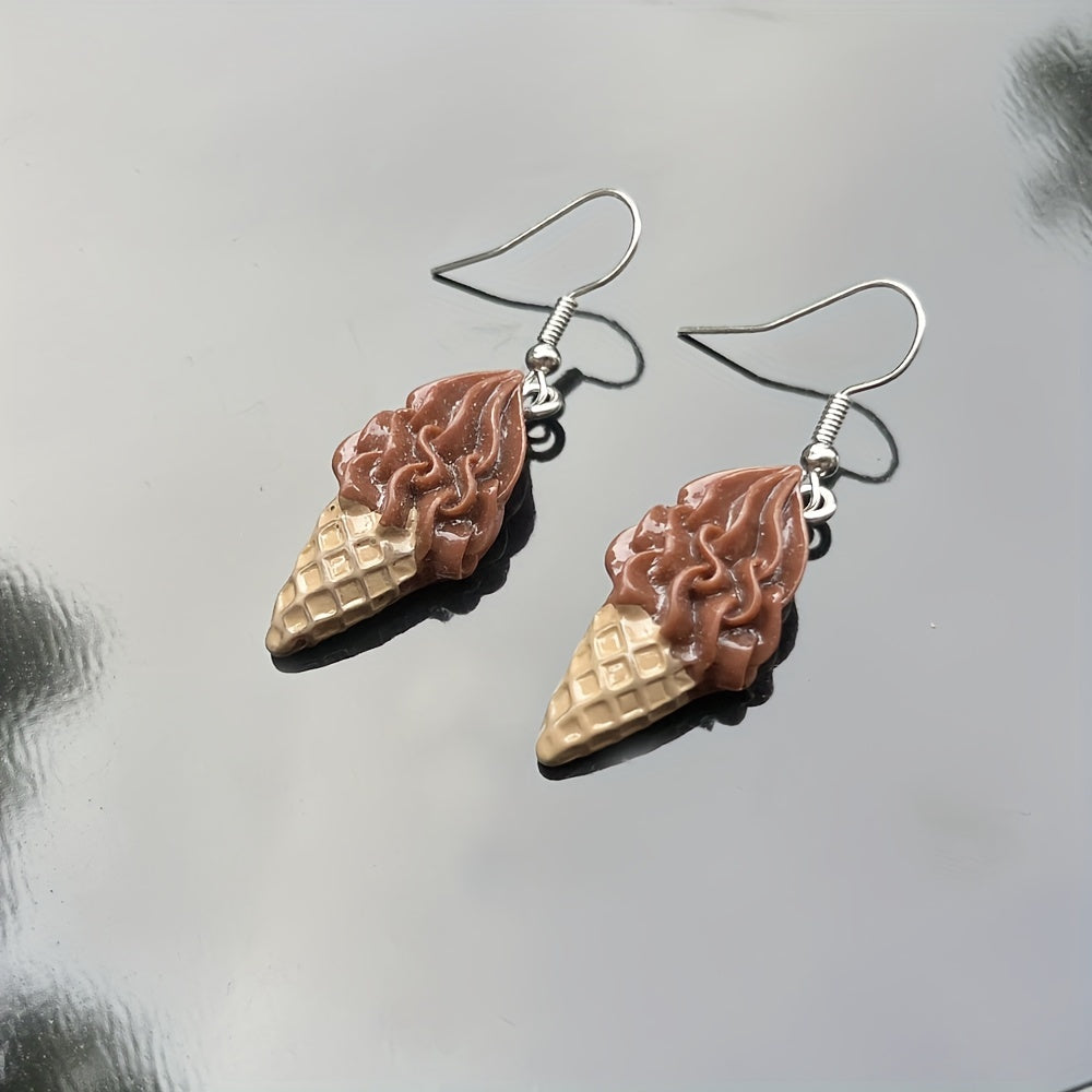 Ice Cream Resin Drop Dangle Earrings Food Accessories For Women