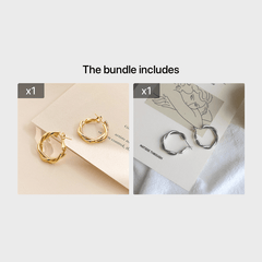 Twist Alloy Circle Geometric Round Hoop Earrings Retro Party Jewelry