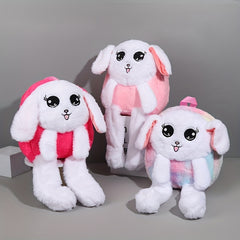 9.84in Cartoon Backpack Plush School Bag for Kids with Light