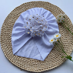 Baby Girls Flowers Decor Cap Soft Hair Wrap Head Accessory