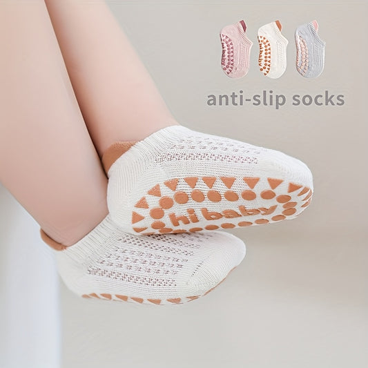 3 Pairs Children's Mesh Breathable Non-Slip Ankle Socks for Baby Toddlers