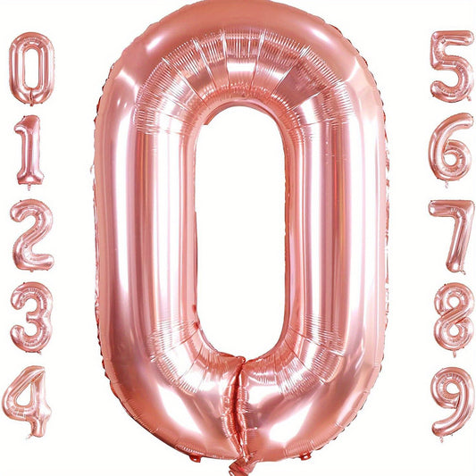 6 Cm Rose Golden Number Balloons Foil Large Helium Number Balloon