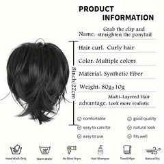 Synthetic Clip Straight Hair Circle Ponytail Wig For Women