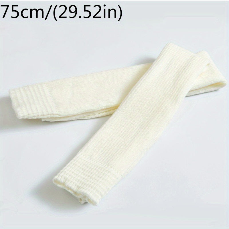 Toeless Thigh High Yoga Socks Thermal Rib Knit Over The Knee Leg Support