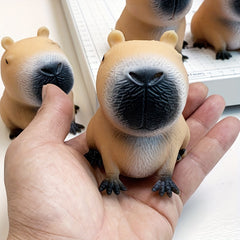 Realistic Capybara Squeeze Toy Light Brown Plastic