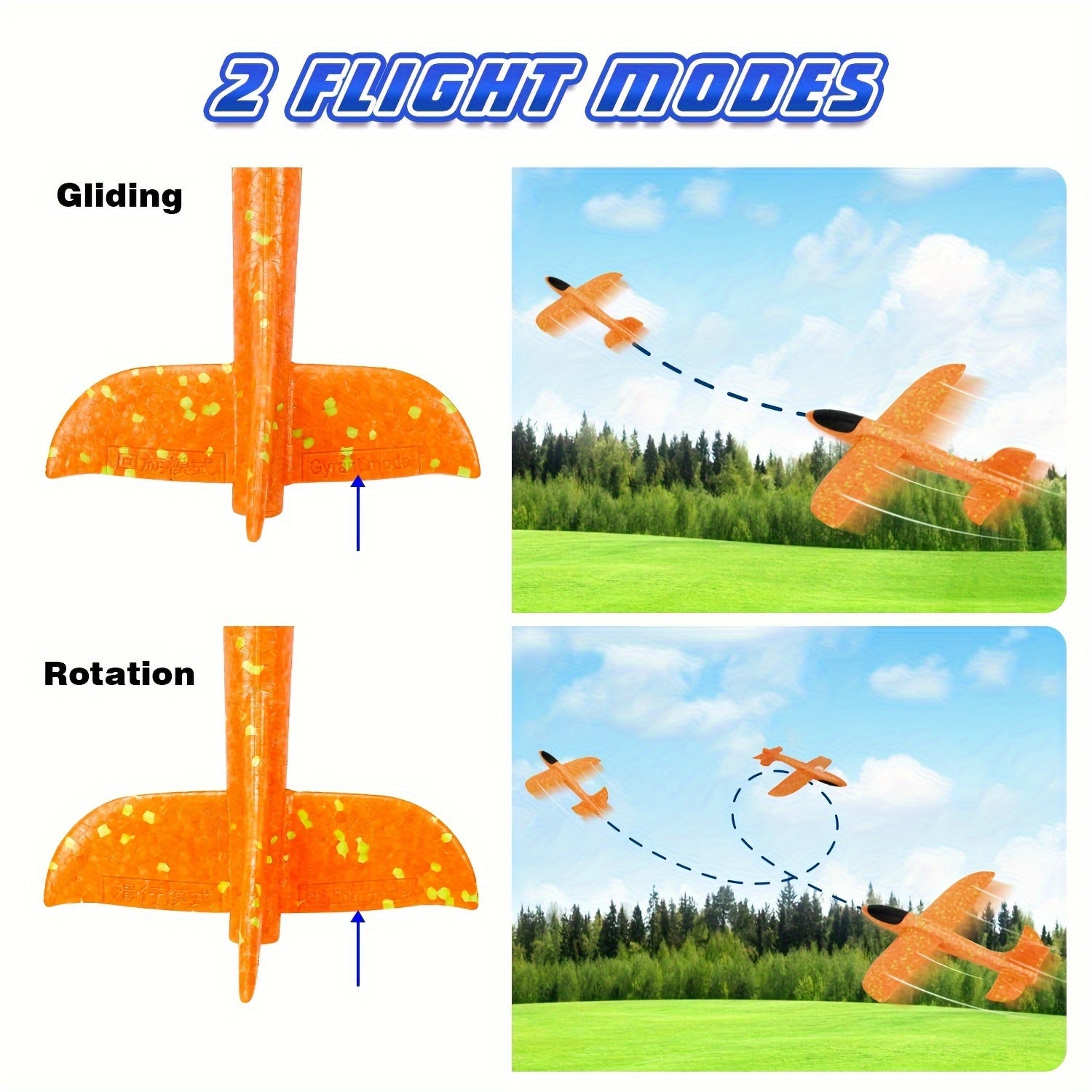 Foam Airplane Launcher Toy Catapult Hand Thrown for Fun No Batteries Needed