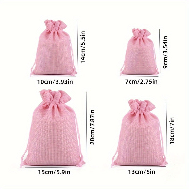10pcs Drawstring Gift Bags in Mixed Colors for Christmas Party Favor Supplies