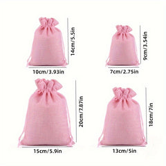 10pcs Drawstring Gift Bags in Mixed Colors for Christmas Party Favor Supplies