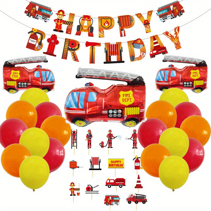 Traffic Car Series Balloons and Flags Birthday Party Decor