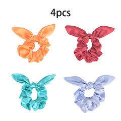Paisley Print Large Satin Scrunchie with Rabbit Ears for Women