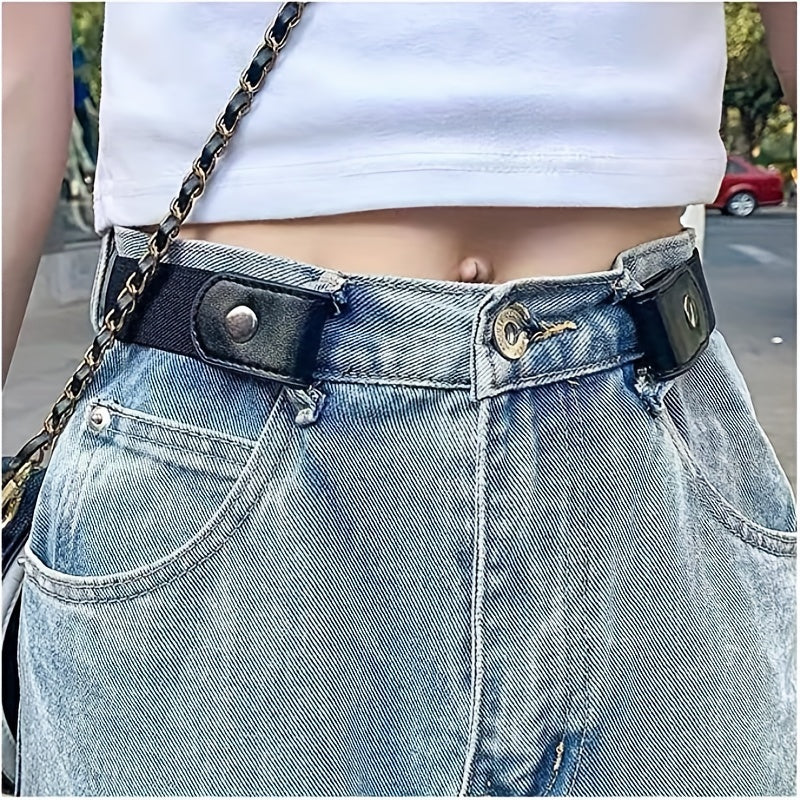 4pcs Elastic Stretch Belts No Buckle Set