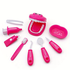 Kids Dentist Simulation Set Oral Care Toy 9pcs Set in 2 Colors