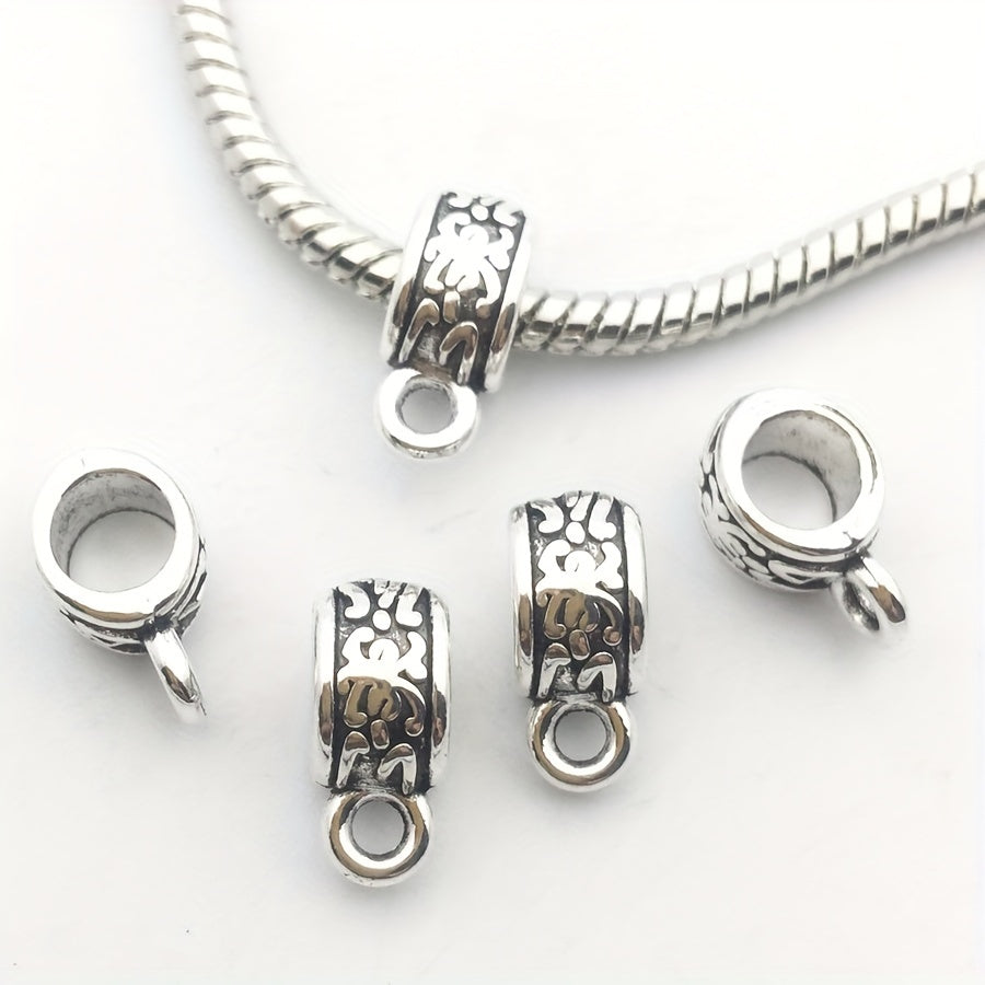 120pcs Antique Silver/Gold Clasps Connector Bail Tube Beads for DIY Jewelry