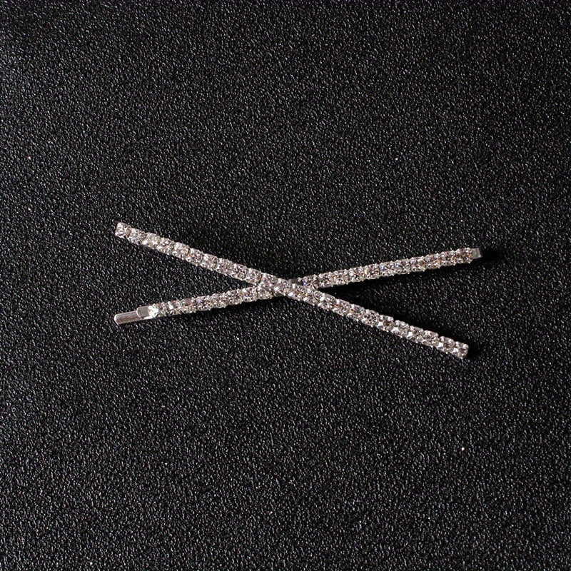 Metal Hairpin Letter Pattern Hair Pin Rhinestone Hair Pin Y2K Hair Clip