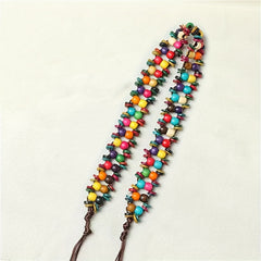 Boho Beaded Rainbow Waist Chain Y2K Tassel Vintage Dress Girdle DIY Accessory