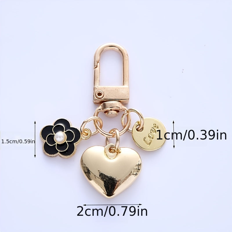 Heart and Floral Shapes Keychain for Women and Men