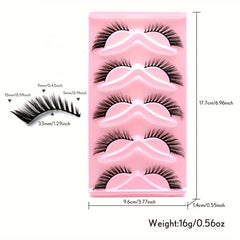 5 Pairs Fox Eye False Eyelashes Natural Volume Curling Makeup Lash Extension