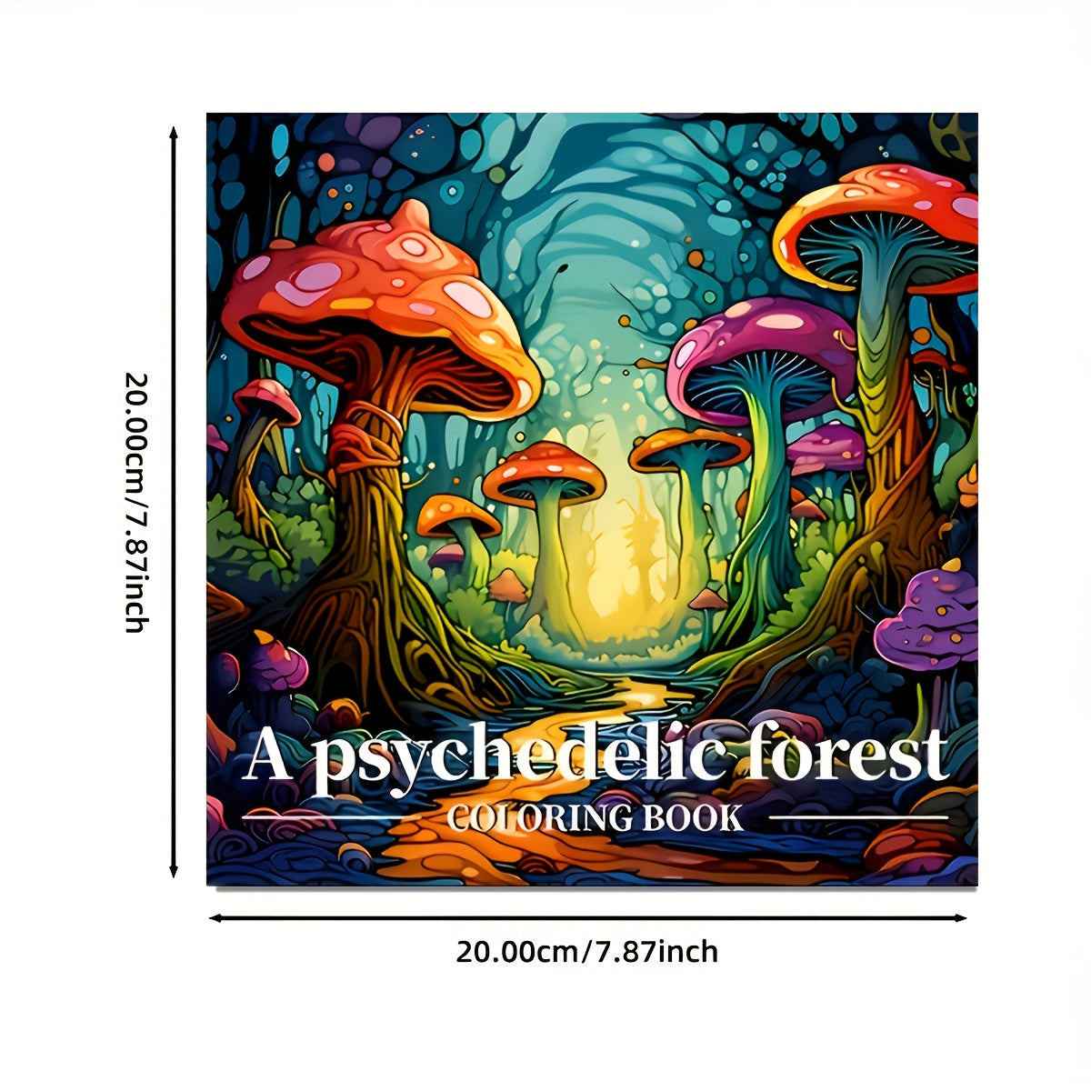 Psychedelic Forest Coloring Book for Adults Mystical Mushroom Art