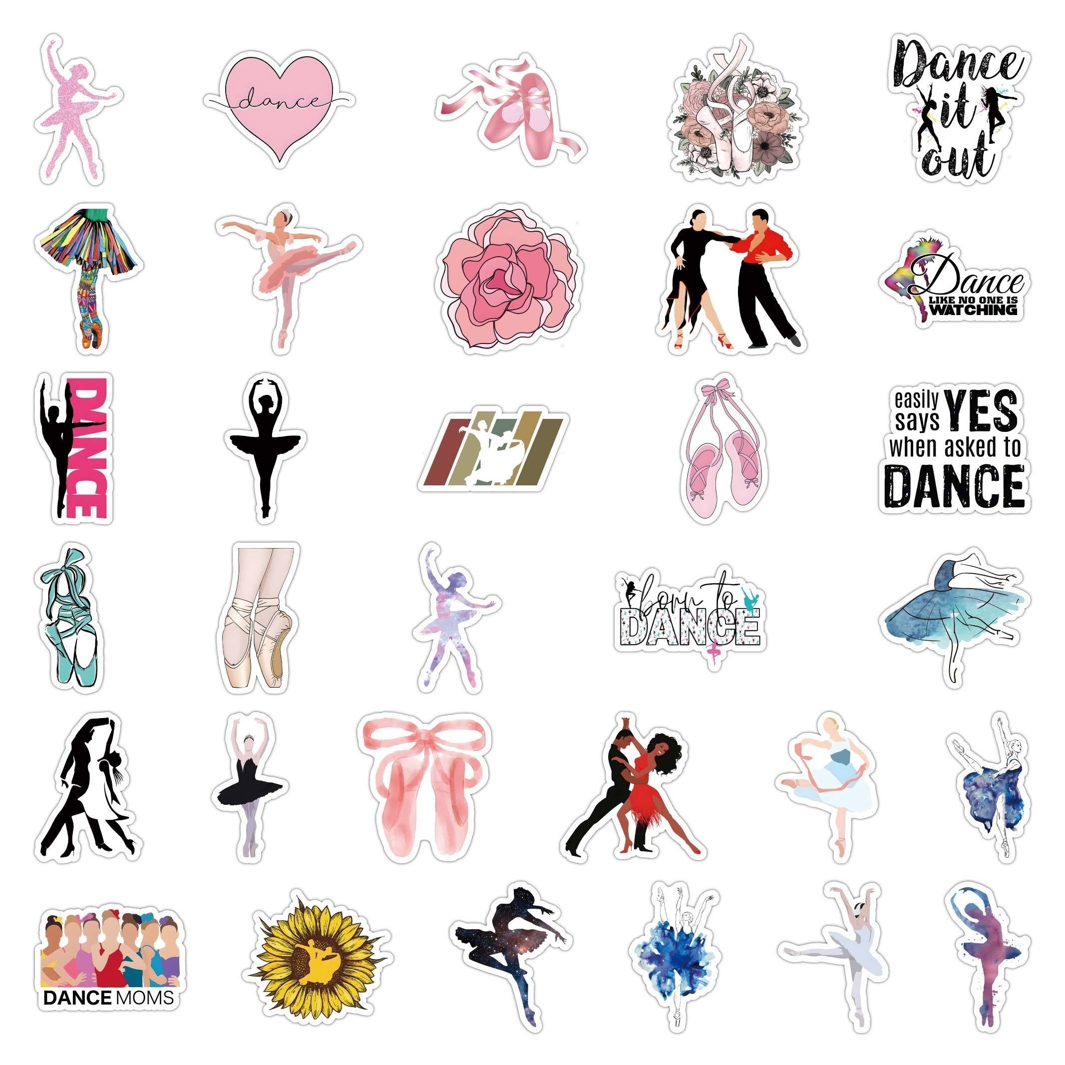 62pcs Dancing Stickers for Water Bottles Laptop Car Decal